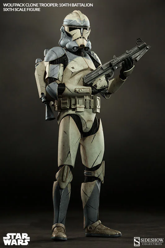 1/6 SIDESHOW TOYS - STAR WARS WOLFPACK CLONE TROOPER 104TH BAT.