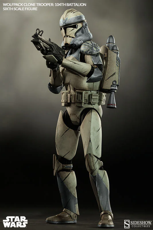 1/6 SIDESHOW TOYS - STAR WARS WOLFPACK CLONE TROOPER 104TH BAT.