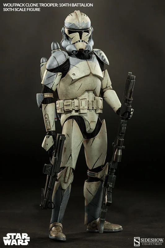 1/6 SIDESHOW TOYS - STAR WARS WOLFPACK CLONE TROOPER 104TH BAT.