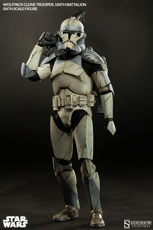 1/6 SIDESHOW TOYS - STAR WARS WOLFPACK CLONE TROOPER 104TH BAT.