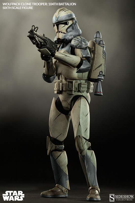 1/6 SIDESHOW TOYS - STAR WARS WOLFPACK CLONE TROOPER 104TH BAT.