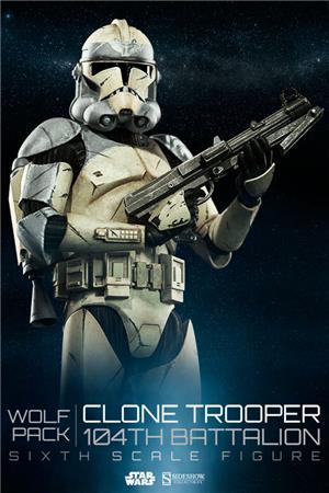 1/6 SIDESHOW TOYS - STAR WARS WOLFPACK CLONE TROOPER 104TH BAT.