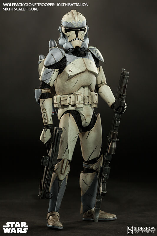 1/6 SIDESHOW TOYS - STAR WARS WOLFPACK CLONE TROOPER 104TH BAT.