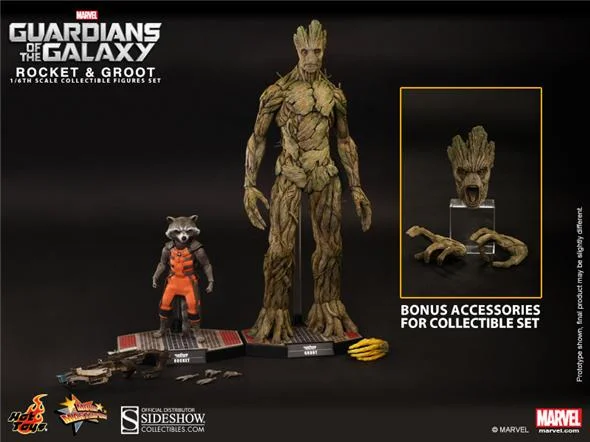 1/6 HOT TOYS - GUARDIANI DELLA GALASSIA - ROCKET E GROOT