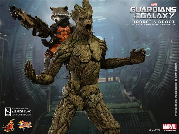 1/6 HOT TOYS - GUARDIANI DELLA GALASSIA - ROCKET E GROOT