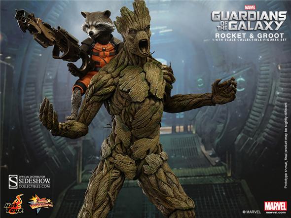 1/6 HOT TOYS - GUARDIANI DELLA GALASSIA - ROCKET E GROOT