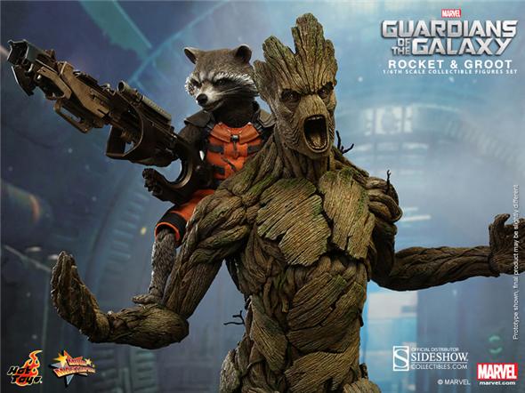 1/6 HOT TOYS - GUARDIANI DELLA GALASSIA - ROCKET E GROOT