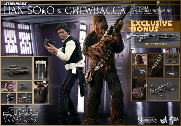1/6 HOT TOYS - STAR WARS HAN SOLO AND CHEWBACCA SET