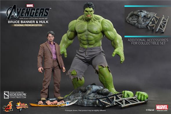 1/6 HOT TOYS - BRUCE BANNER & HULK SET