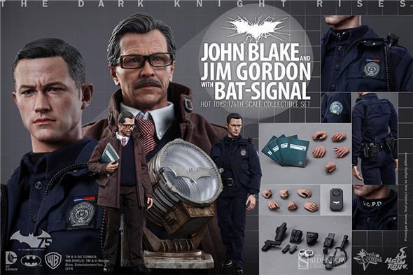 1/6 HOT TOYS - JOHN BLAKE AND JIM GORDON WITH BATSIGNAL