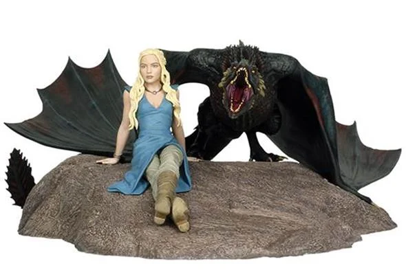 GAME OF THRONES DAENERY AND DRAGON STATUE
