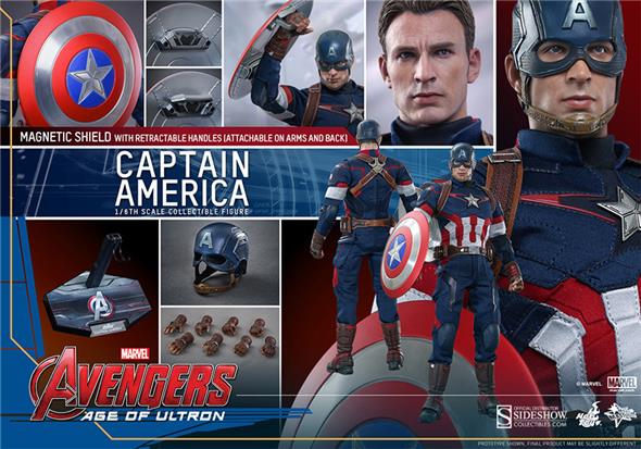 1/6 HOT TOYS - AVENGERS AGE OF ULTRON - CAPITAN AMERICA