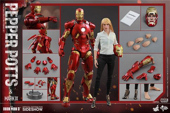 1/6 HOT TOYS - IRON MAN PEPPER POTTS AND MARK 9