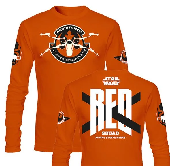 T-SHIRT STAR WARS EP7 RED SQUAD L/SLEEVE ORNG BOY  /  TAGLIA L