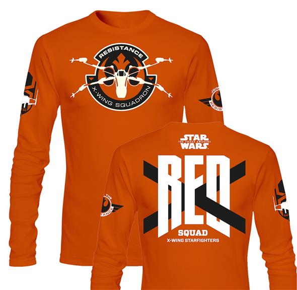 T-SHIRT STAR WARS EP7 RED SQUAD L/SLEEVE ORNG BOY/TAGLIA M
