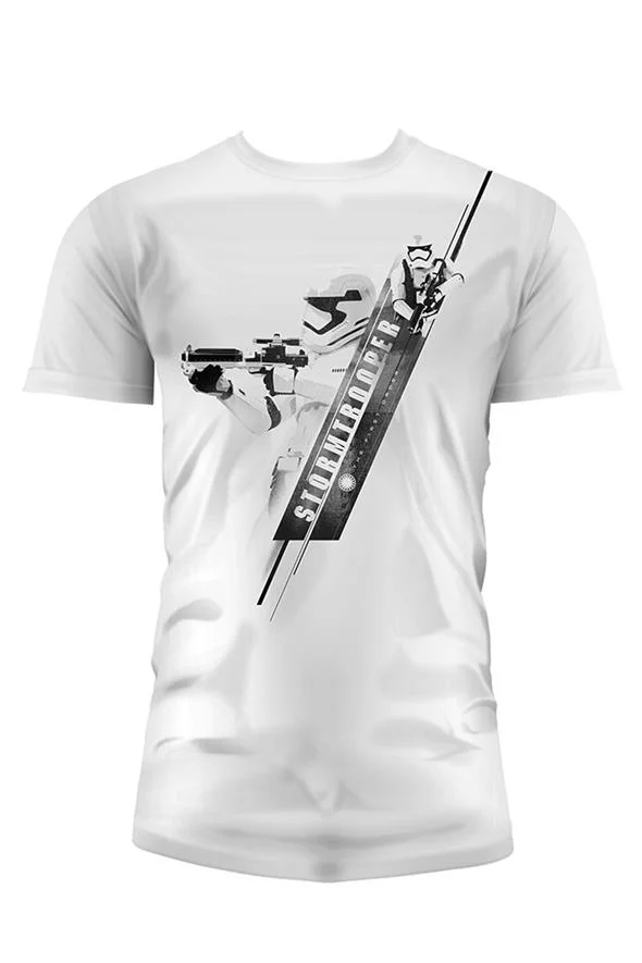 T-SHIRT STAR WARS EP7 STORMTR BLASTER WHITE BOY  /  TAGLIA M