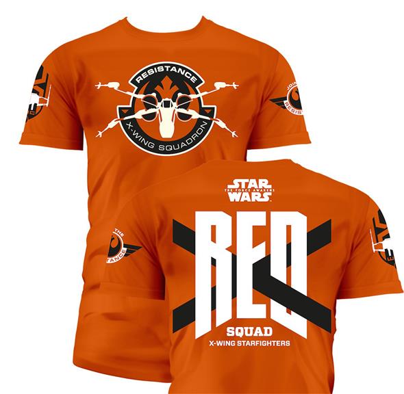 T-SHIRT STAR WARS EP7 RED SQUAD ADULT ORANGE/TAGLIA L