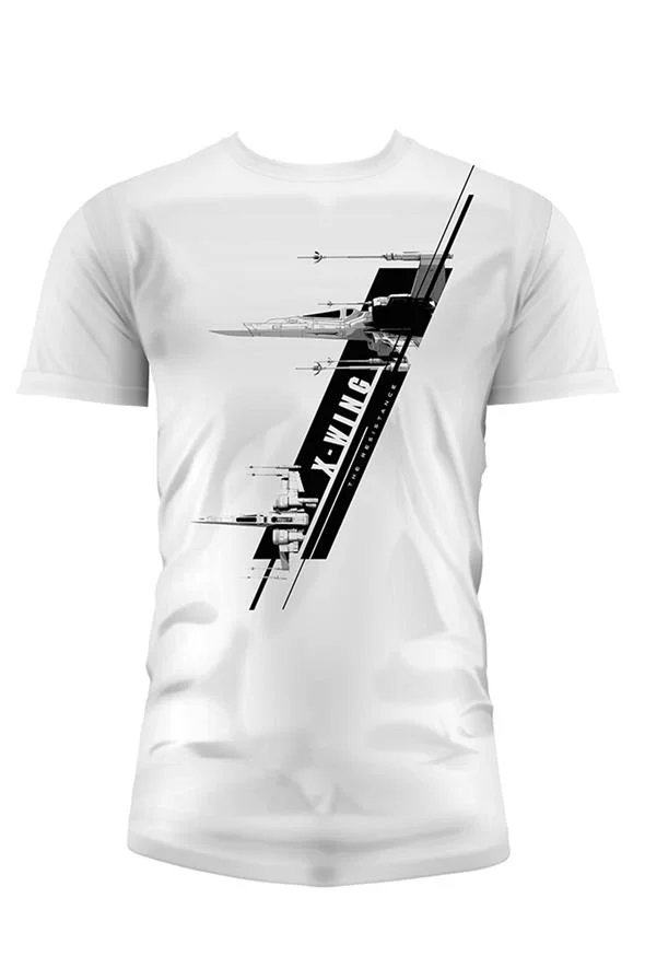 T-SHIRT STAR WARS EP7 X/WING WHITE BOY/TAGLIA XXL