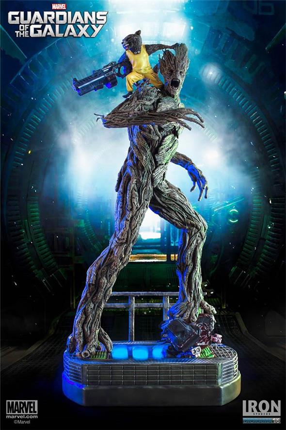 GUARDIANS OF THE GALAXY ROCKET AND GROOT STATUE