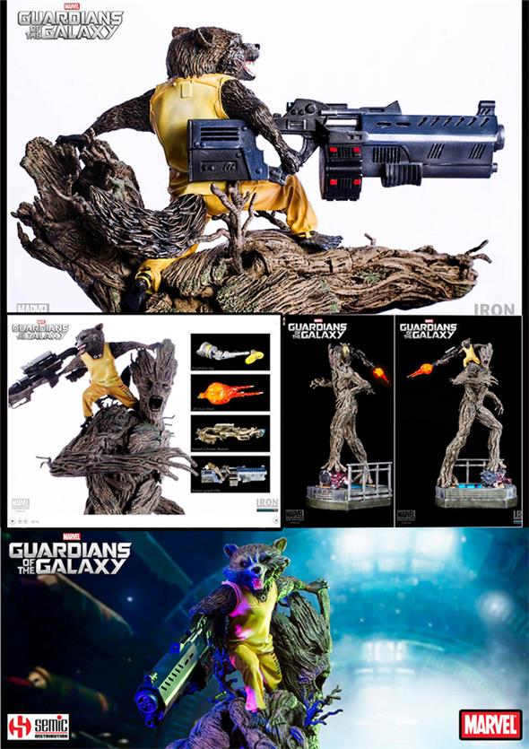 GUARDIANS OF THE GALAXY ROCKET AND GROOT STATUE