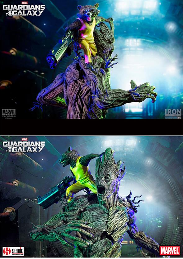 GUARDIANS OF THE GALAXY ROCKET AND GROOT STATUE
