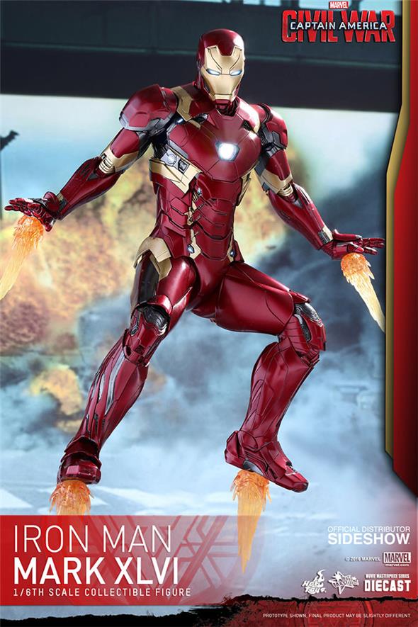 1/6 HOT TOYS - CAPTAIN AMERICA IRON MAN MARK 46 DIECAST