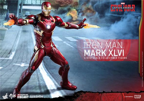 1/6 HOT TOYS - CAPTAIN AMERICA IRON MAN MARK 46 DIECAST