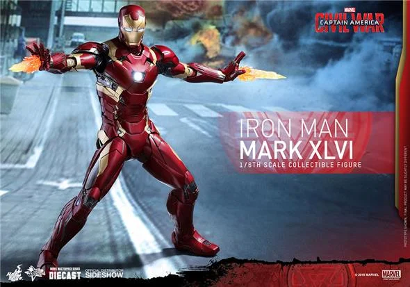 1/6 HOT TOYS - CAPTAIN AMERICA IRON MAN MARK 46 DIECAST