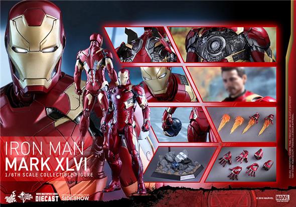 1/6 HOT TOYS - CAPTAIN AMERICA IRON MAN MARK 46 DIECAST