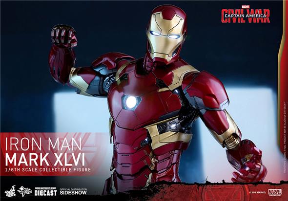 1/6 HOT TOYS - CAPTAIN AMERICA IRON MAN MARK 46 DIECAST