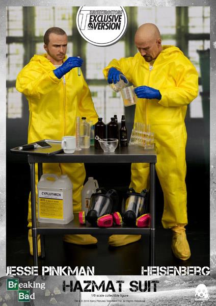 1/6 THREEZERO SCALE COLLECTIBLE FIGURE - BREAKING BAD HEINSENBERG E JESSE HAZMAT SUIT COMBO