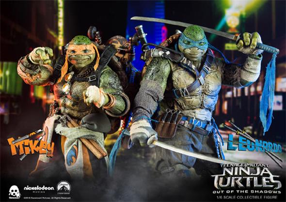 1/6 THREEZERO SCALE COLLECTIBLE FIGURE - TMNT OUT OF SHADOW- LEONARDO E MICHELANGELO SET (2)