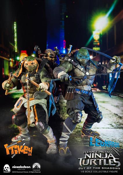 1/6 THREEZERO SCALE COLLECTIBLE FIGURE - TMNT OUT OF SHADOW- LEONARDO E MICHELANGELO SET (2)